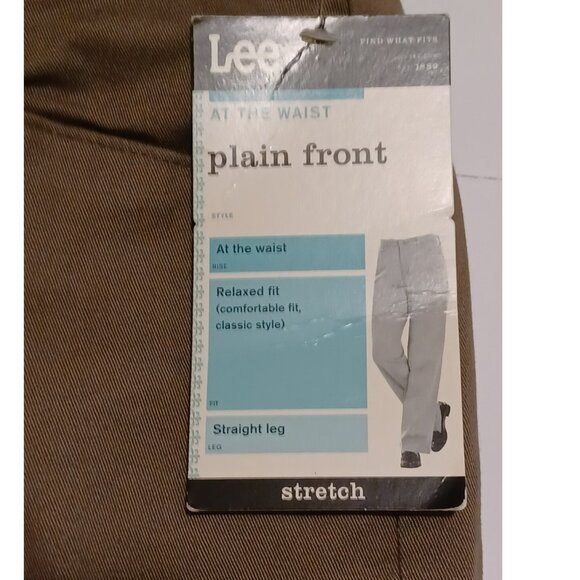 Vintage Lee Womens Olive Plain Front Relaxed  Stretch Comfort Pants size 10 Med - Picture 2 of 6